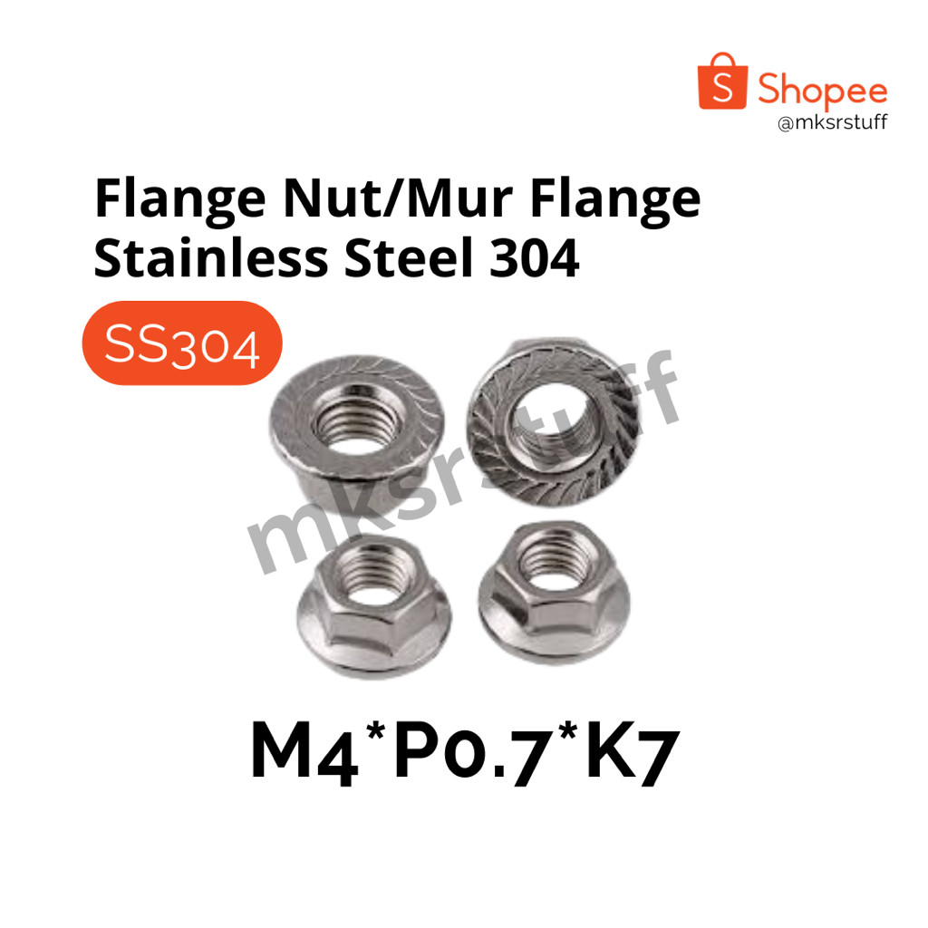 SS304 Mur Topi/Flange Nut - M8, M10