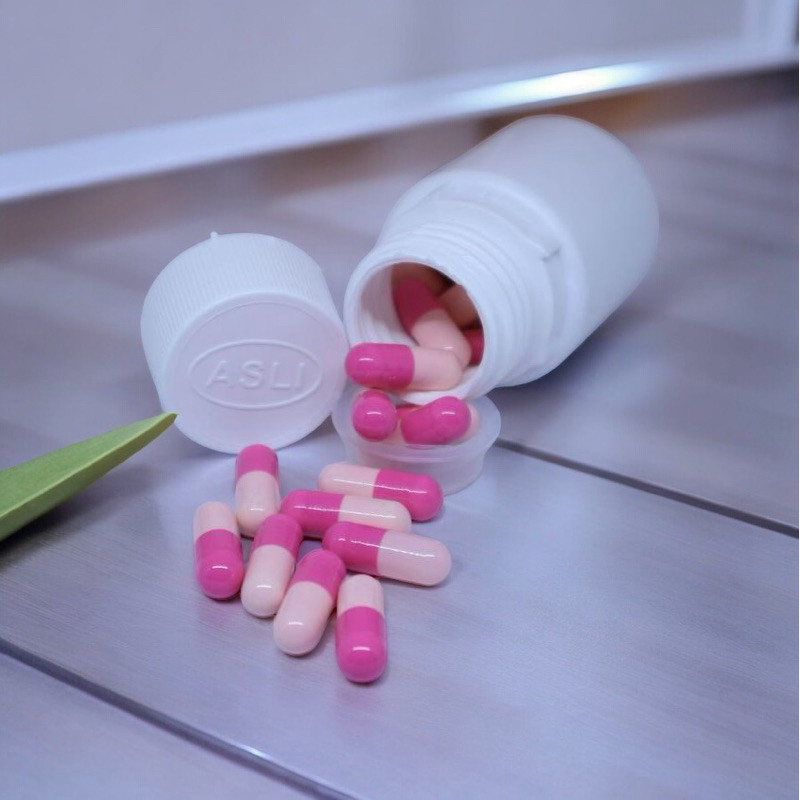 [NEW] Pil Pink Original isi 30 kapsul / Kjp  pelangsing / Obat Diet Pil Pink(Pink soft botol putih D