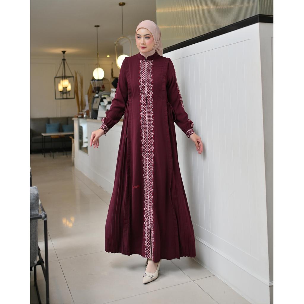 Larosa Lune Dress Muslim Wanita Bordir Premium Elegan