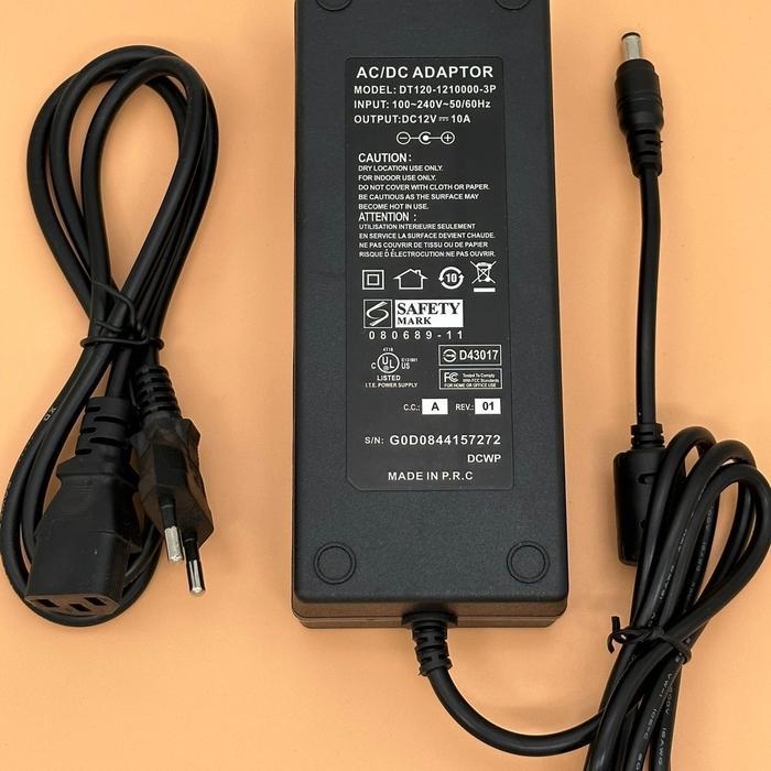 L l ADAPTOR 12V 10A  POWER SUPPLY 12V 10A SWITCHING ADAPTOR LED Strip Monitor 12V 10A ORIGINAL Kabel