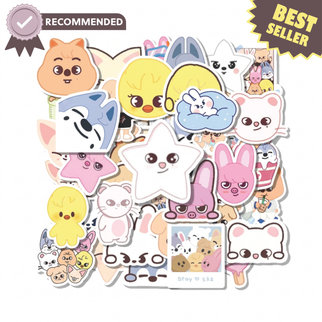 [100PCS]Stiker Pack KPOP STRAYKIDS SKZOO Aesthetic Vinyl Anti Air Dekorasi Sticker Laptop Buku Journ