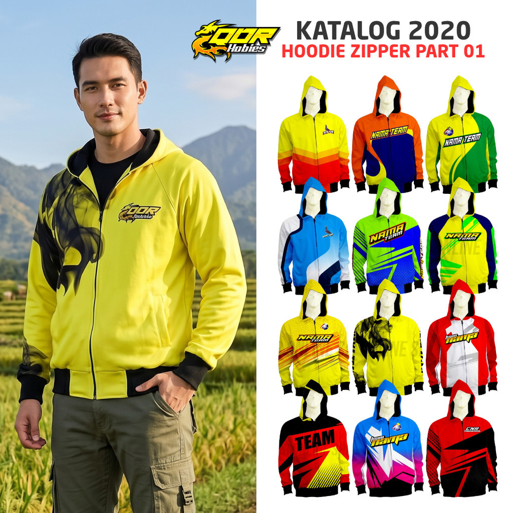 Jaket Custom Merpati QDR HOBIES Hoodie Zipper Katalog 2020 Part 02 Gratis Nama dan Club