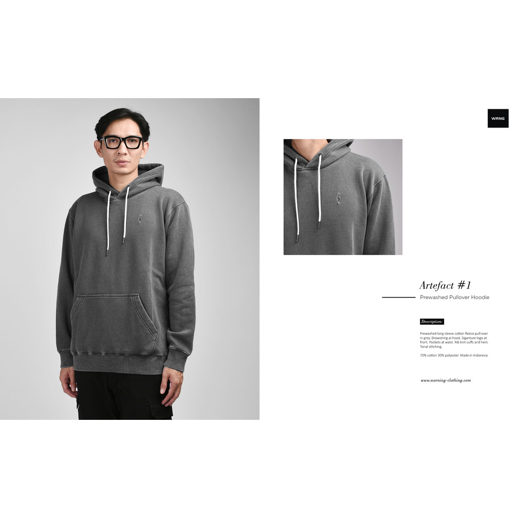 JAKET HOODIE PRIA WANITA PULLOVER COTTON FLEECE PREWASHED ABU ABU WARNING CLOTHING | ARTEFACT #1