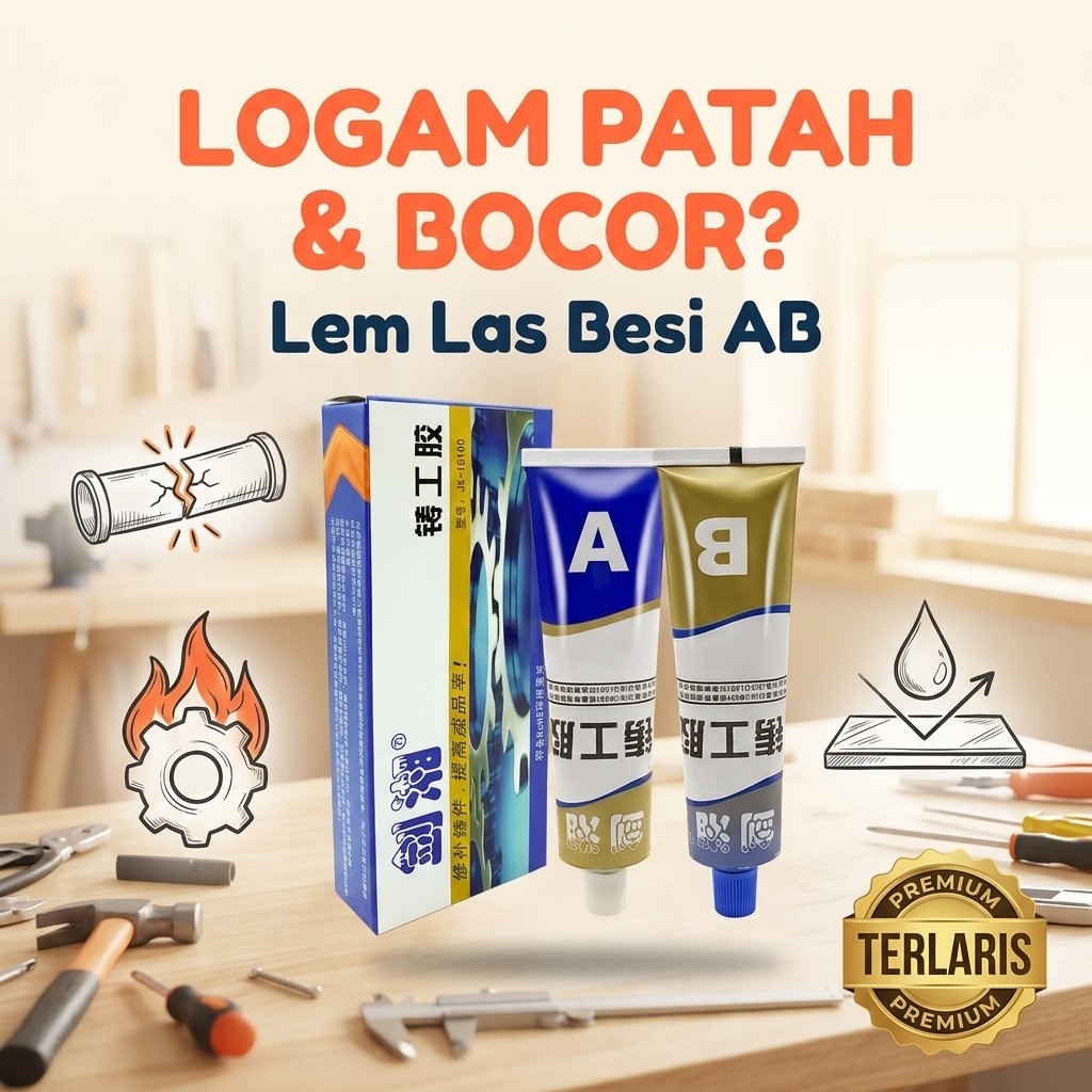 Cepat & Efisien [Ready Stock/Keras Setelah Kering]/Lem Las Epoxy Logam AB/Lem Perekat untuk Pipa Rad
