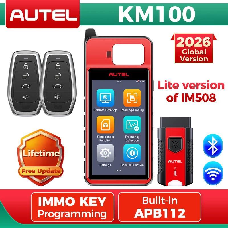 Autel MaxiIM KM100 Alat Pemrogram Kunci Fob Immobilizer, Pembuatan Kunci, Pembelajaran IMMO, Pembaca