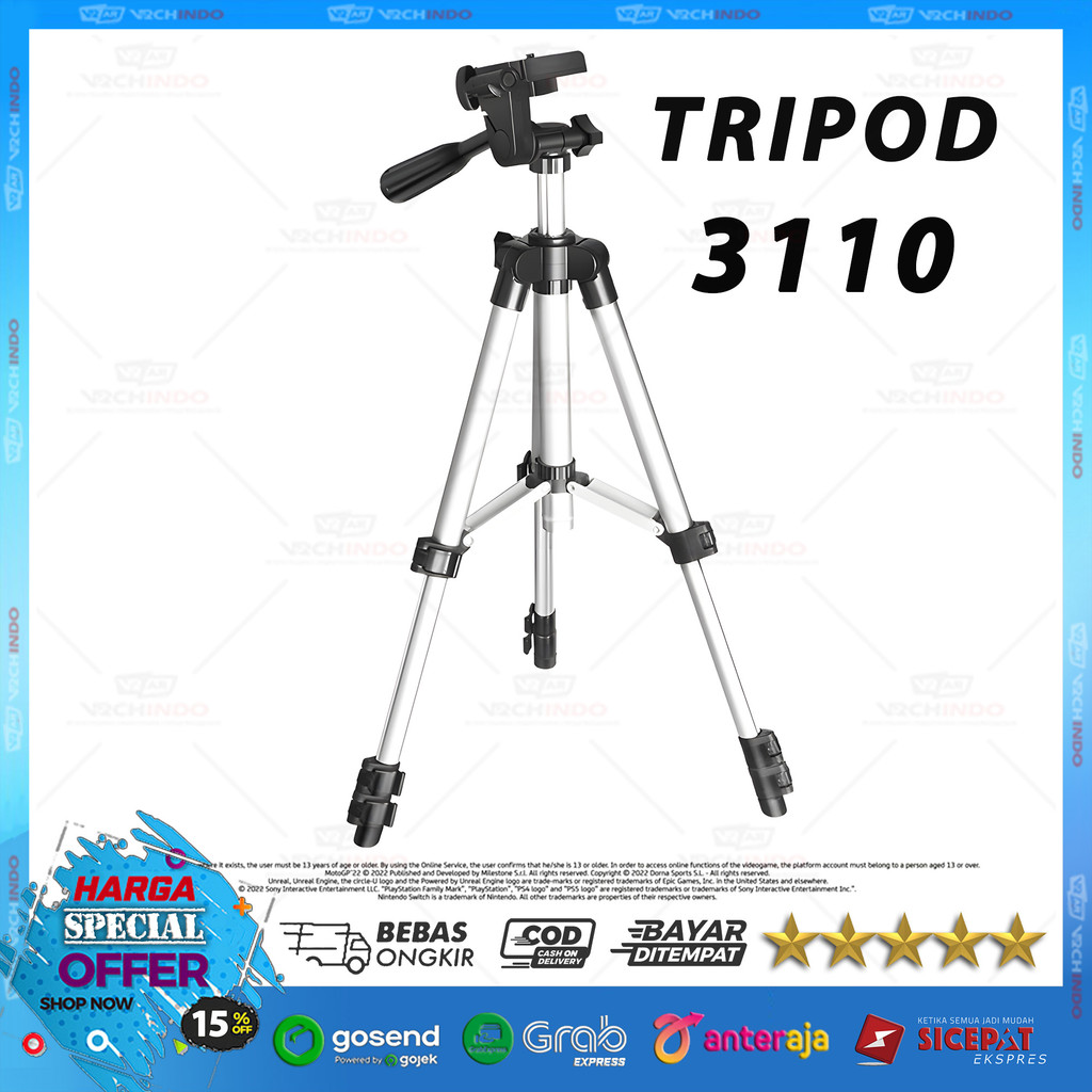 Tripod / Tripod Video / Stand Kamera | 3110 Adjustable Portable Stabil Untuk Shooting, Vlog & Konten