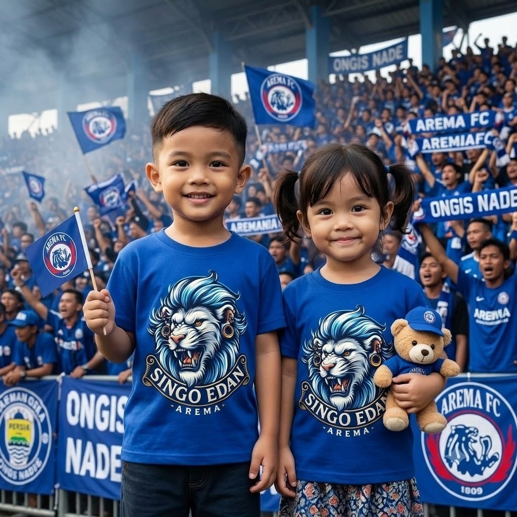 KAOS ANAK AREMA ORIGINAL/ Kaos AREMA / Kaos distro AREMA DESAIN MODEREN/SIZE 3-15 TAHUN
