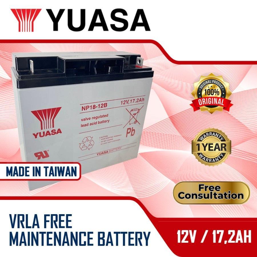 Aki VRLA Yuasa Taiwan 12V 17.2AH BATTERY Yuasa NP18-12B Aki Kering Aki UPS Yuasa 12V 18AH Baterai UP