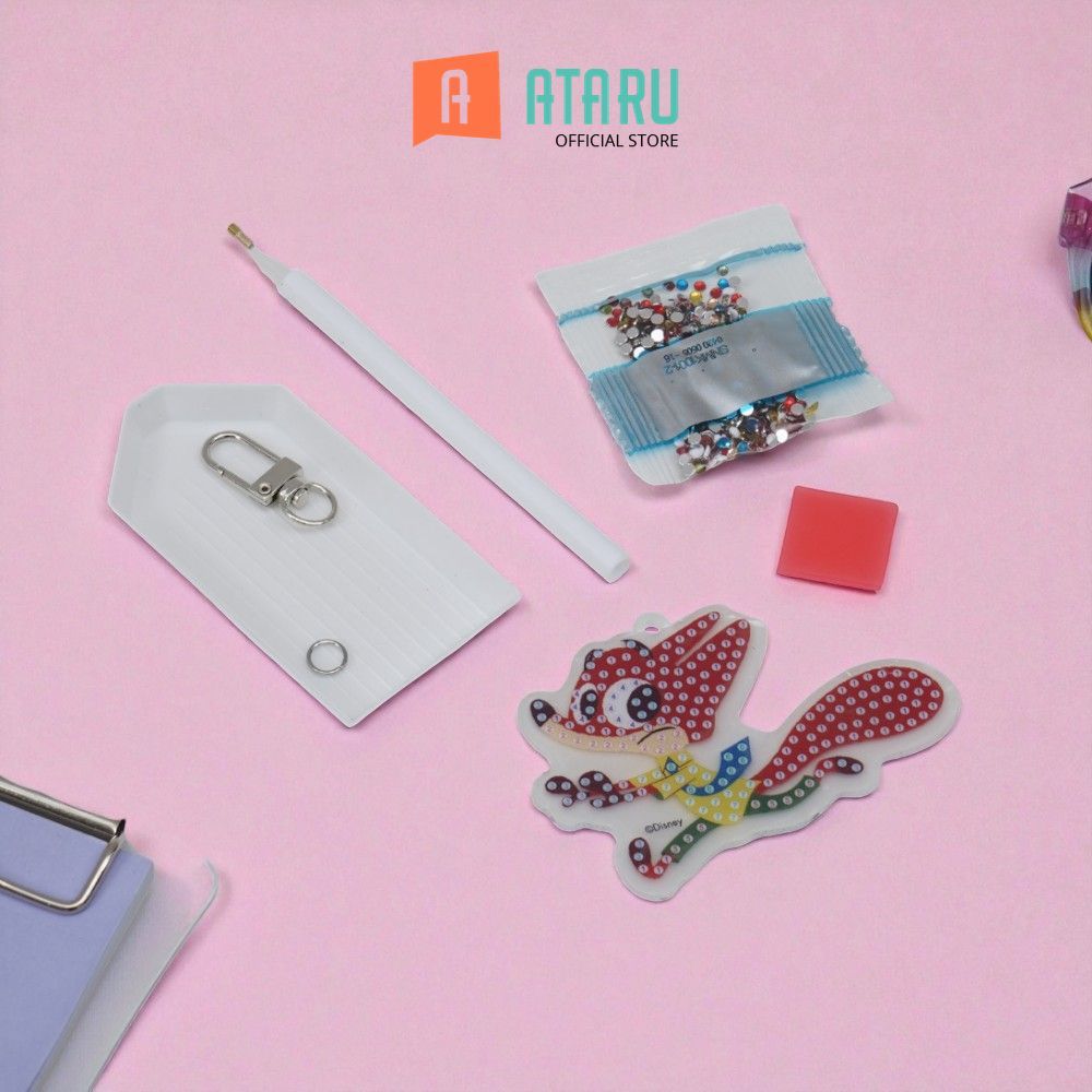 Ataru Disney Zootopia Set Gantungan Kunci dengan Stiker DIY - Mix Keychain Lucu Ring Kunci Aksesori 