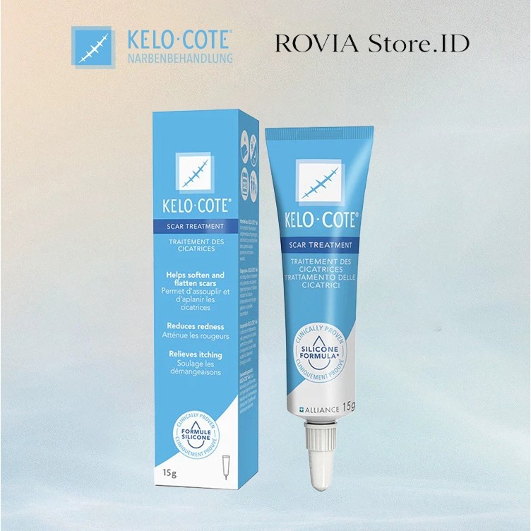 KELO-COTE Advanced Formula Scar Gel Original 15g | Gel Penghilang Bekas Luka Operasi Caesar Keloid