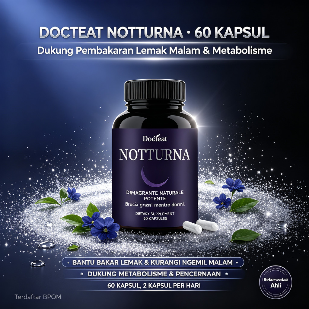 Docteat Notturna 60 Kapsul, Ekstrak Bawang Putih Beruang, Fenugreek, Milk Thistle, Dandelion, Vitami