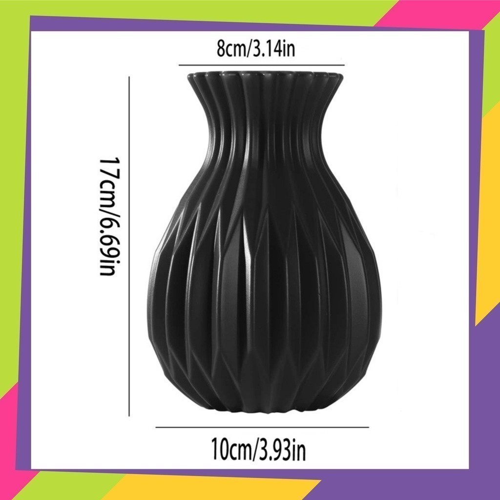 1938BGN / Vas bunga plastik gaya retro / Pot bunga plastik dekorasi tanaman artificial / Vas bunga p
