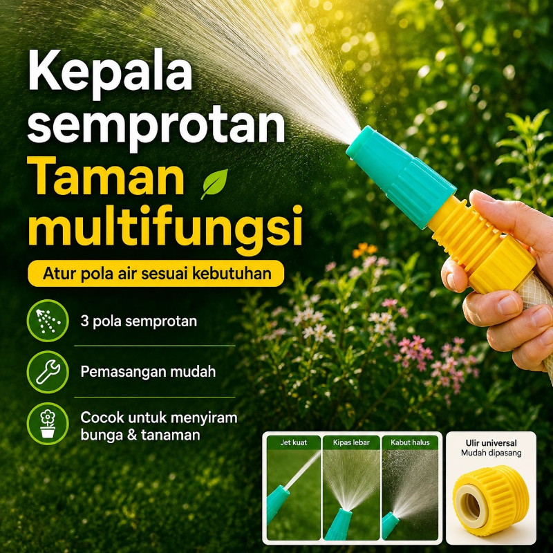 Nozzle Sprayer Semprotan Air Hose Nozzle Mist Sprayer Nozzle Alat Penyiraman Serbaguna Siram Tanaman