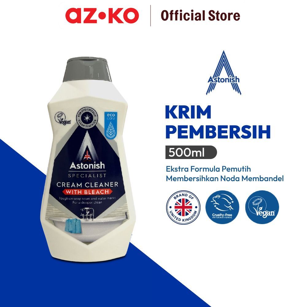 AZKO Astonish Krim Pembersih Noda & Kerak Kamar Mandi Dengan Bleach 500 ml Cleaner Noda Stain Remove