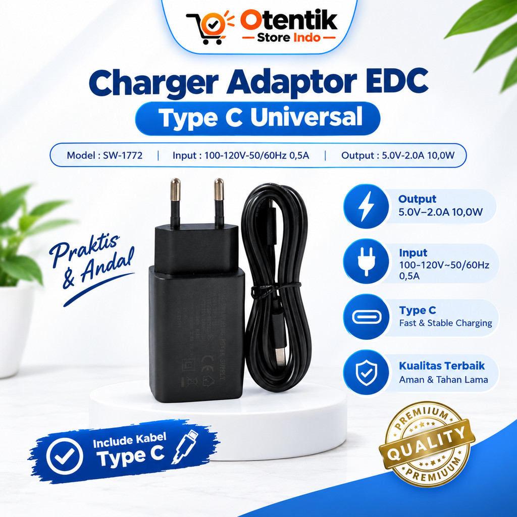 Otentik Charger Adaptor Universal Type C EDC SUNMI PAX OVO Dll