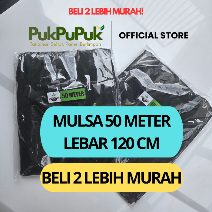 Plastik Mulsa 50 Meter Mtr Ori Hitam Perak