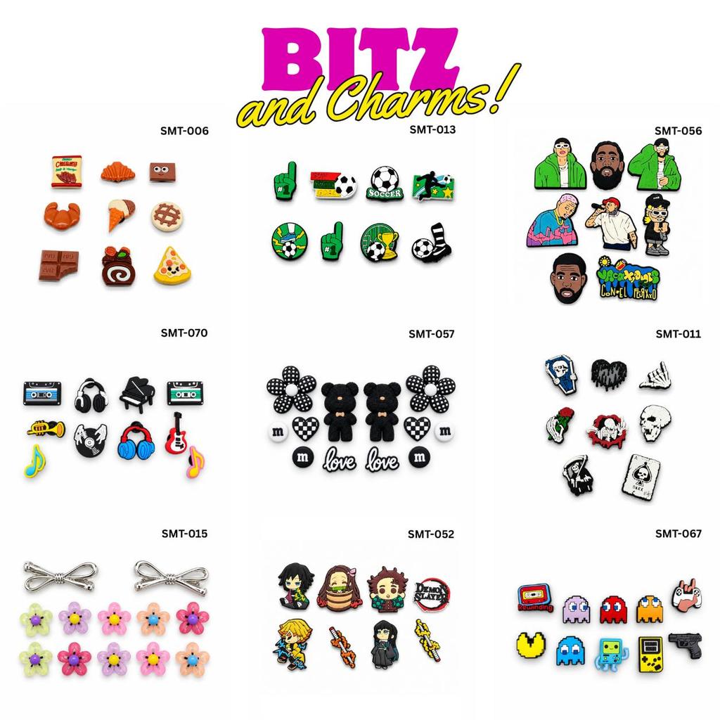 BITZ & CHARMS - SMT MIX Aksesoris Hiasan DIY Pin Sandal Sepatu Shoe Charms Karet Set PVC Tema Soccer