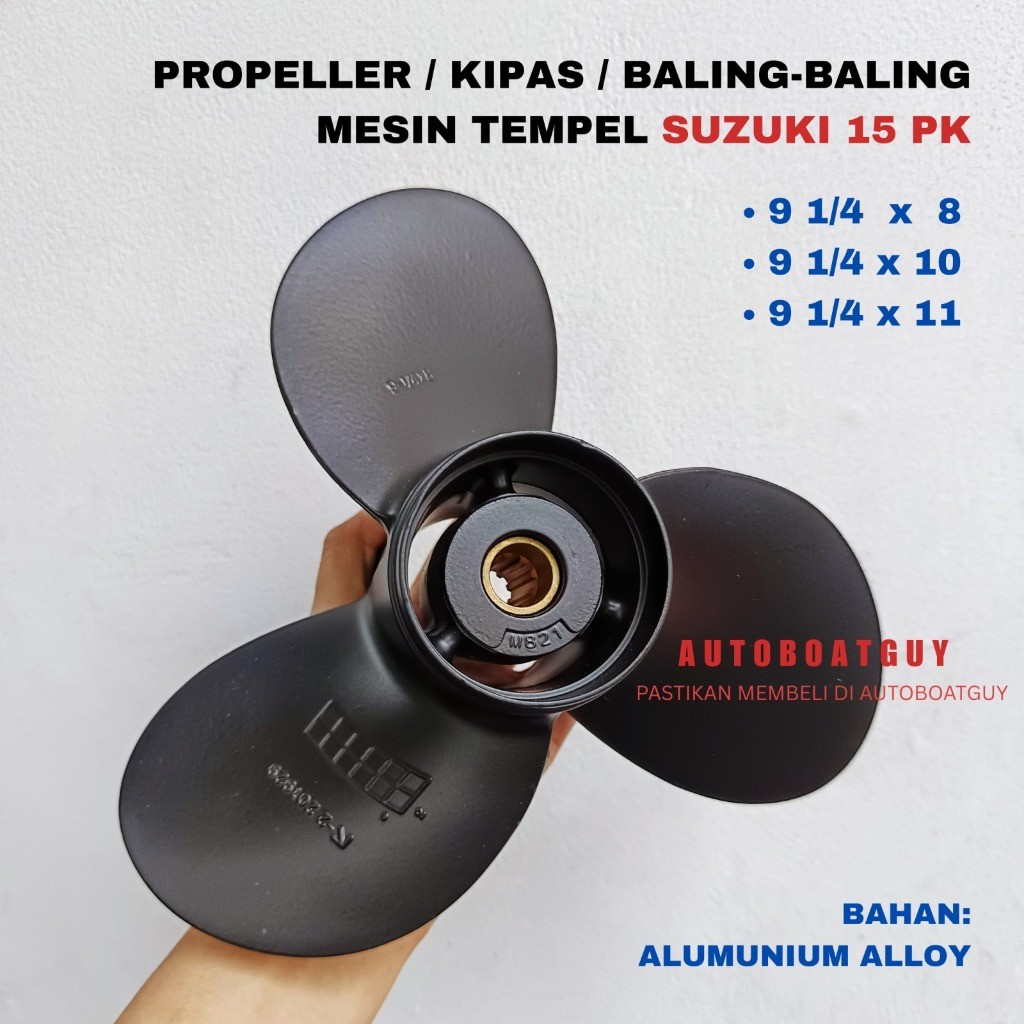 Propeller / Baling Baling / Kipas Mesin Tempel SUZUKI 15 PK / HP