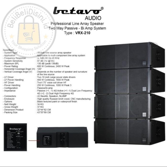Speaker Pasif Line Array 10 Inch BETAVO VRX-210 ORIGINAL HARGA PER BOX