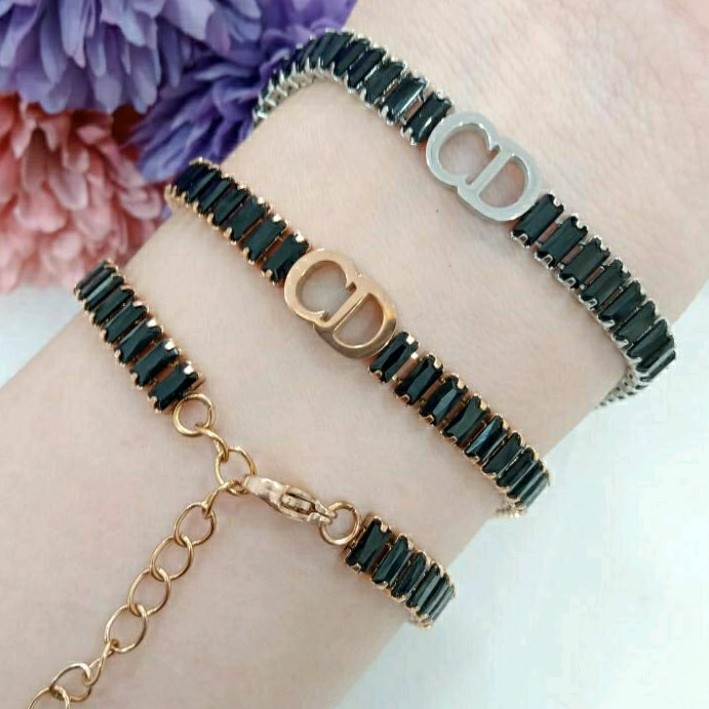 Gelang Tangan Aseosris Wanita Titanium Model CD Premium Stainless Steel