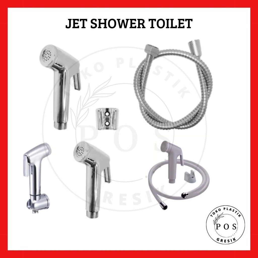 Set selang shower jet shower toilet kepala shower stainless