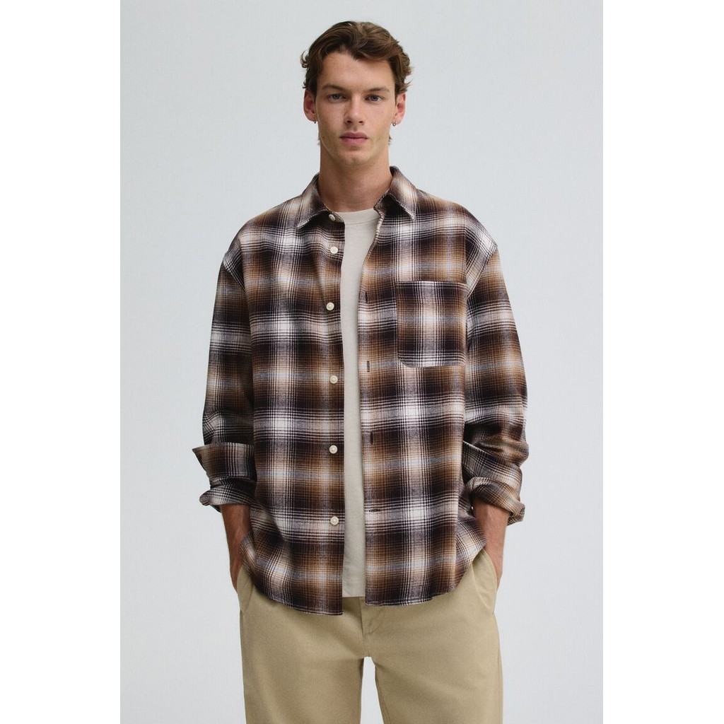 H&M Pria Kemeja Flanel Longgar 1296170