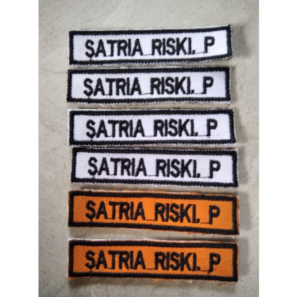 nama bordir bet nama / badge seragam sekolah