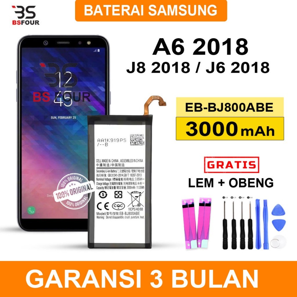 BATERAI BATRE SAMSUNG A6 2018 / J8 2018 / J6 2018 / EB-BJ800ABE / ORIGINAL DISTRIBUTOR BATU BATRE BA