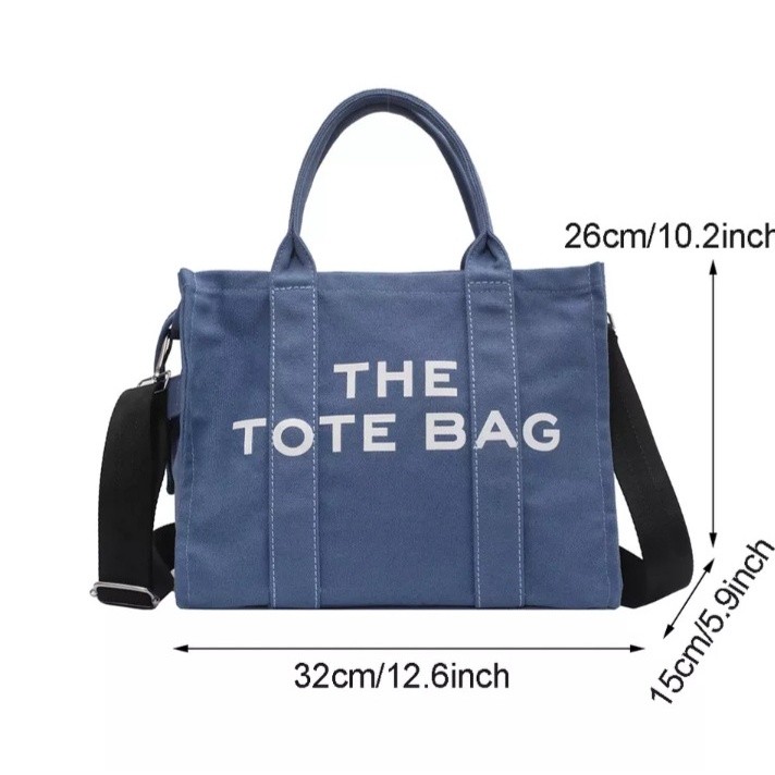 TERLARIS MJ Woman Large Letter Canvas Tote Shoulder Bag Eco Shopper Bags