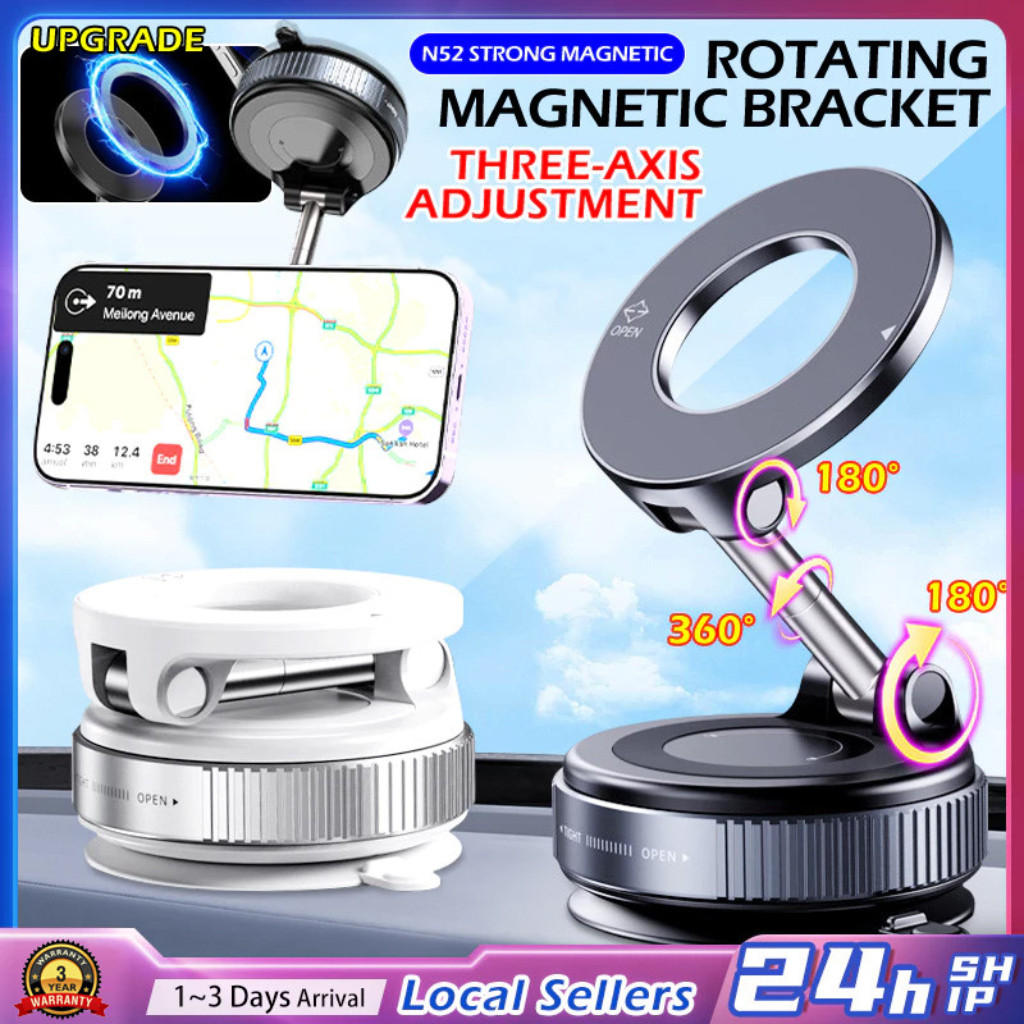 Baru Super Suction Vacuum Magnetic Phone Holder 360 ° Rotatable Otomotif Telepon Mount Lipat Navigas