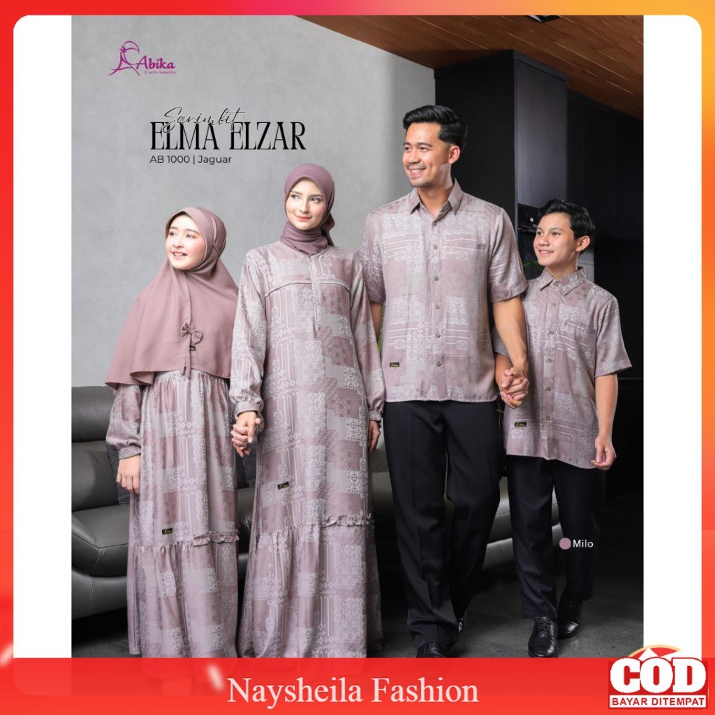 Sarimbit Keluarga Lebaran 2026 Premium Abika Hijab Terbaru Kekinian Elma Elzar Milo Gamis Koko Anak 