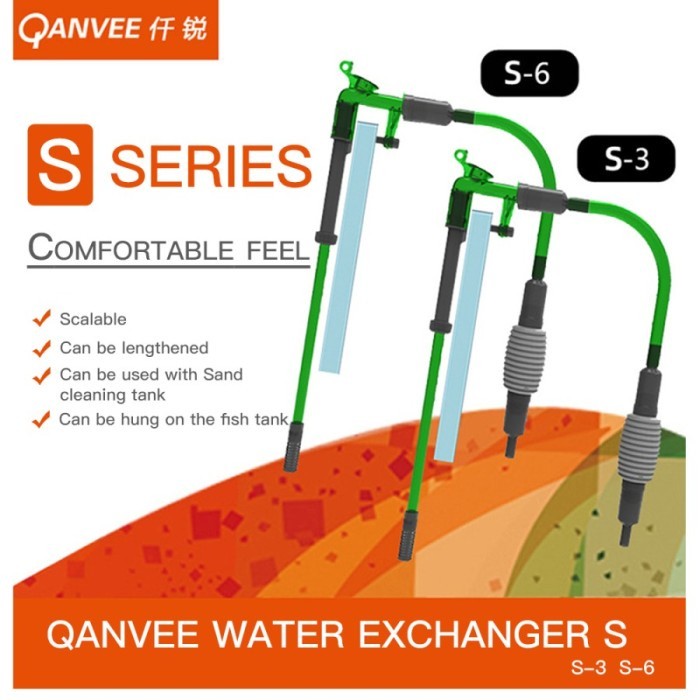 QANVEE S3 aquarium siphon vacuum cleaner pembersih penyedot air aquarium bukan s300 e300 water exhch