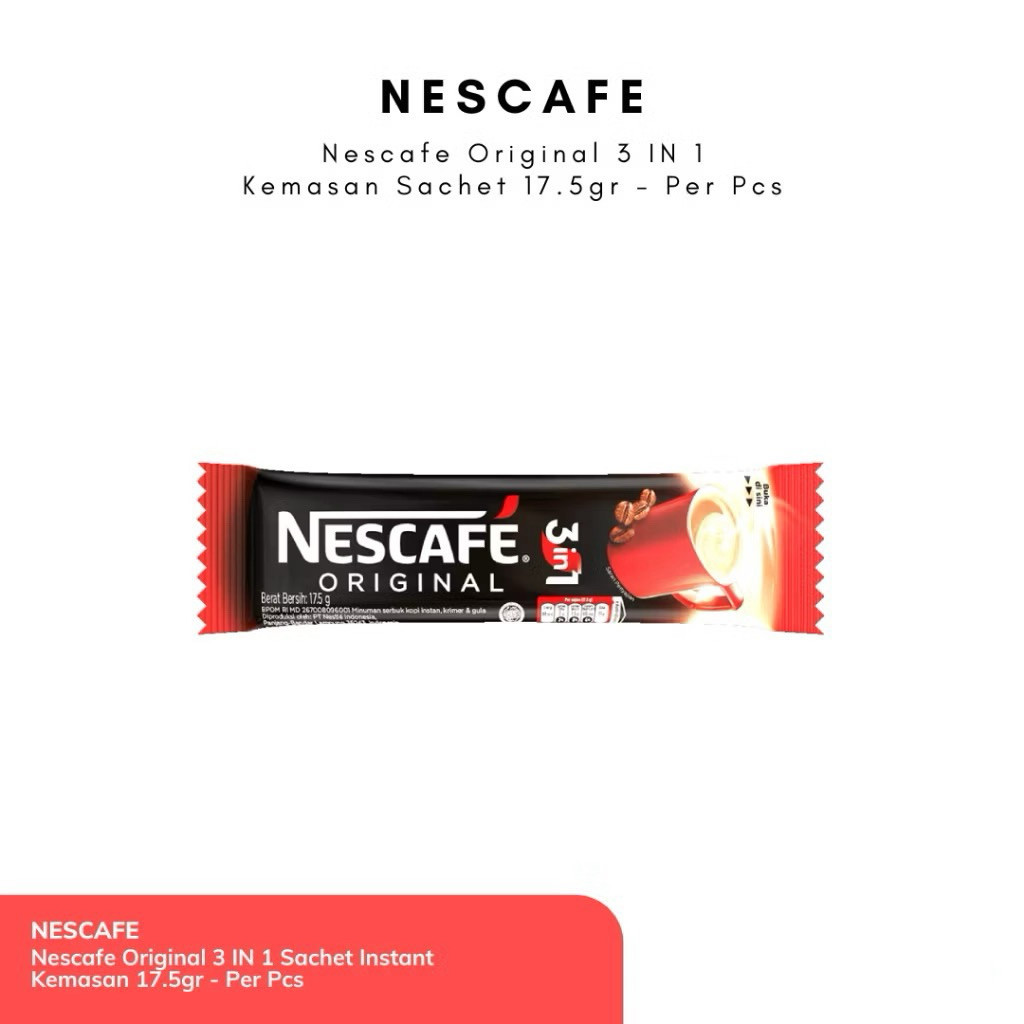 Nescafe Original  3in1 17,5g Sachet Kopi Susu Instan