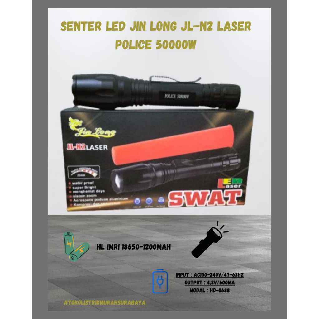 Senter Cree T6 JIN LONG LED JL-N1/JL-N2 LASER /JL-V8 Police 500000W//Senter Camping