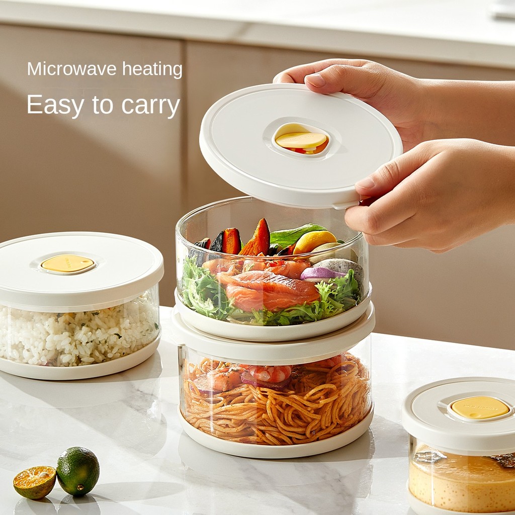 Glass Tupperware Set Airtight Containers Heat Resistant Lunch Box Food Storage Frozen Rice Container