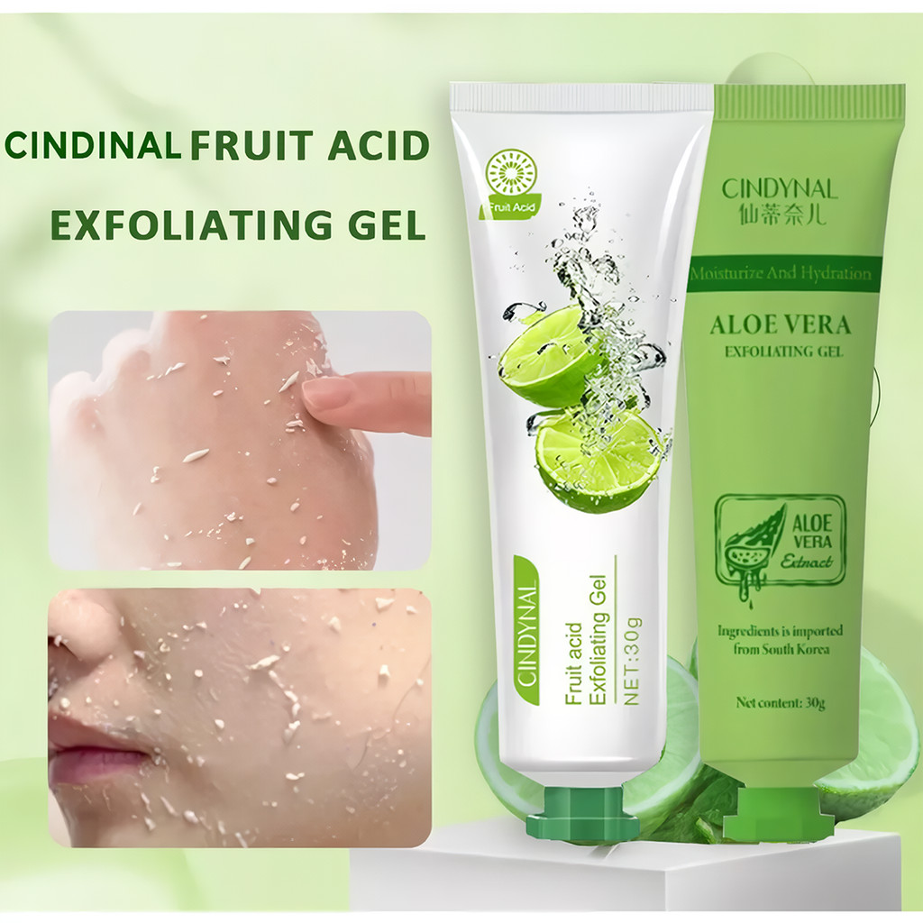 Cindynal Exfoliating Gel Fruit Acid Perontok Daki Wajah & Badan Gel Pengelupasan Kotoran Noda Hitam