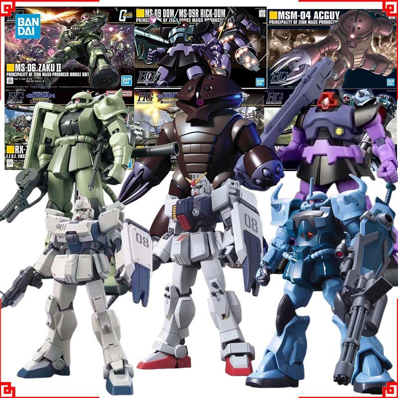 Bandai Gundam Model Kit HGUC RX-79G Ground Ez8 Gouf Custom Zaku 2 Rick Dom Acguy Action Figure Gunpl
