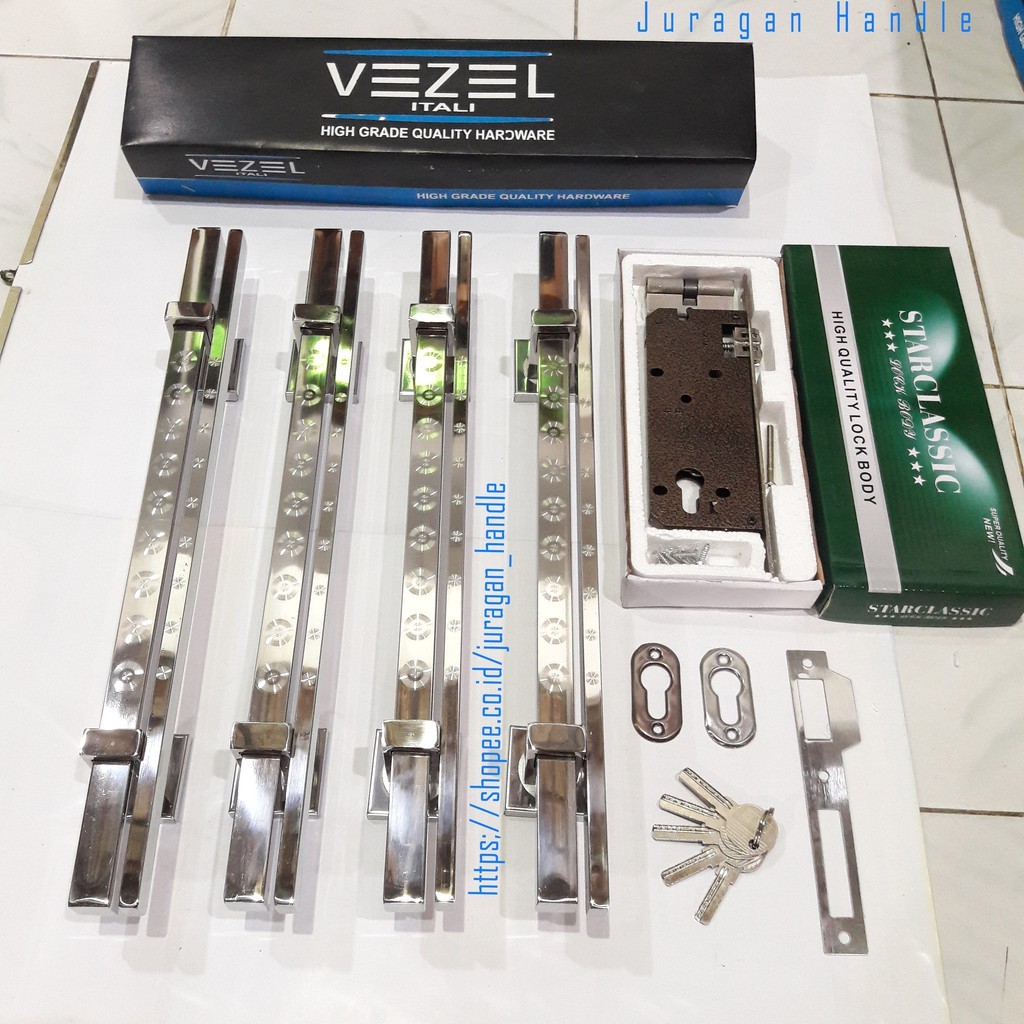 paket handle TWIN dan body pelor tarikan pintu rumah minimalis gagang pintu stainless murah