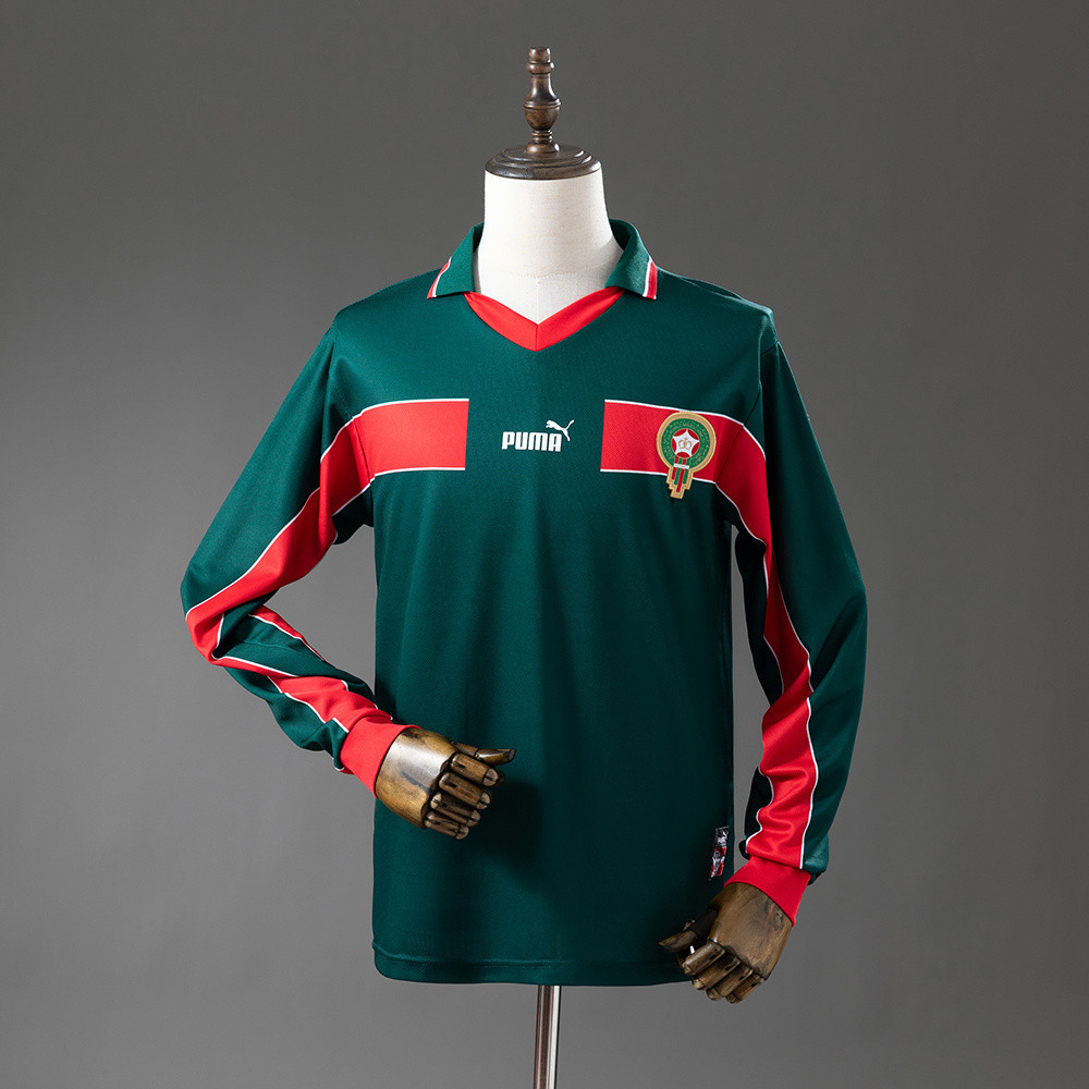 Jersey Morocco 1998 Home Long Sleeve Retro A04 T shirt pria