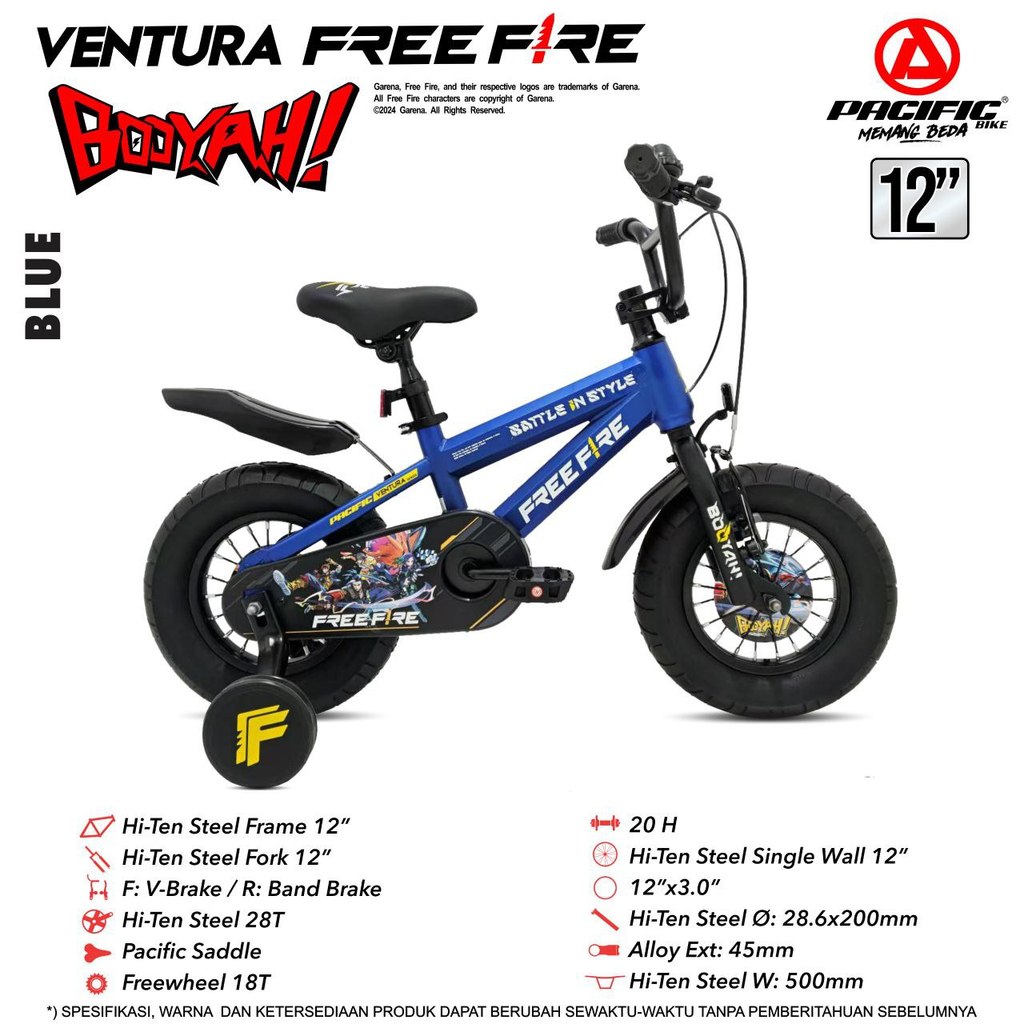 Sepeda Bmx 12" Pacific Ventura FR (FREE FIRE)