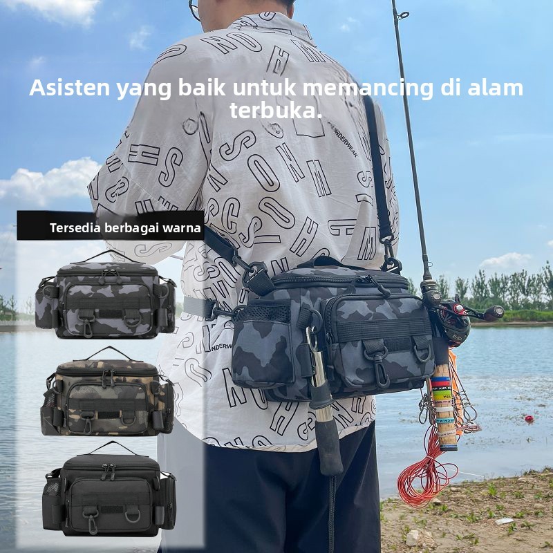 Tas Lure Model Baru - Tas Pinggang Multifungsi dengan Kapasitas Besar, Anti Air untuk Pancing, Tas J