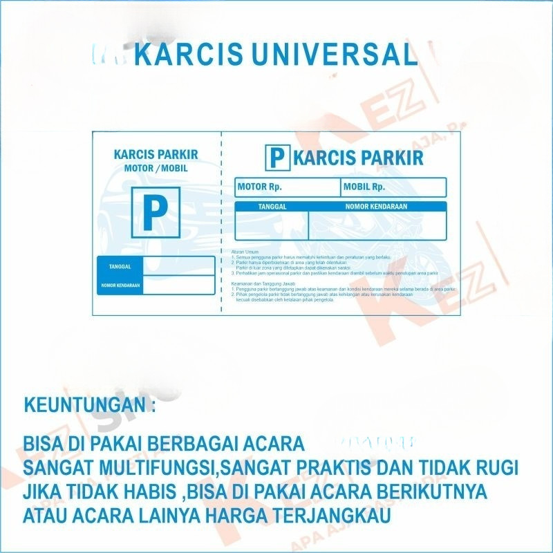 Karcis parkir murah terjangkau universal satuan #karcis #nota #karcisuniversal #kupon