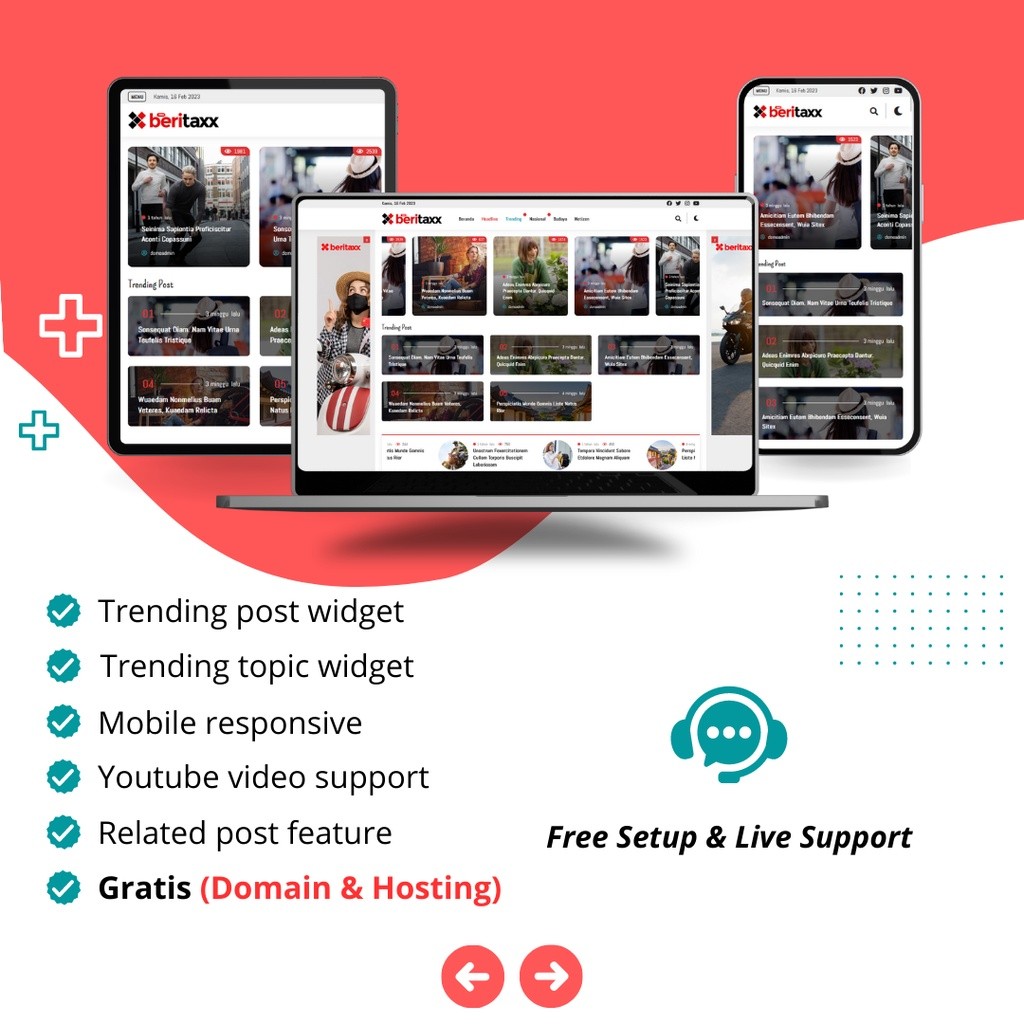 SOFTWARE APLIKASI WEBSITE PORTAL BERITA TERBAIK (GRATIS DOMAIN DAN HOSTING)