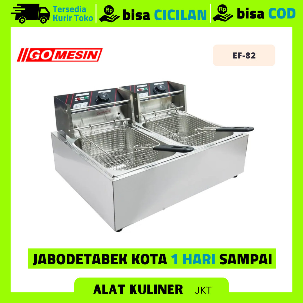 Deep Fryer Listrik Gomesin EF-82 Electric Deep Fryer 2 Tank Garansi Resmi