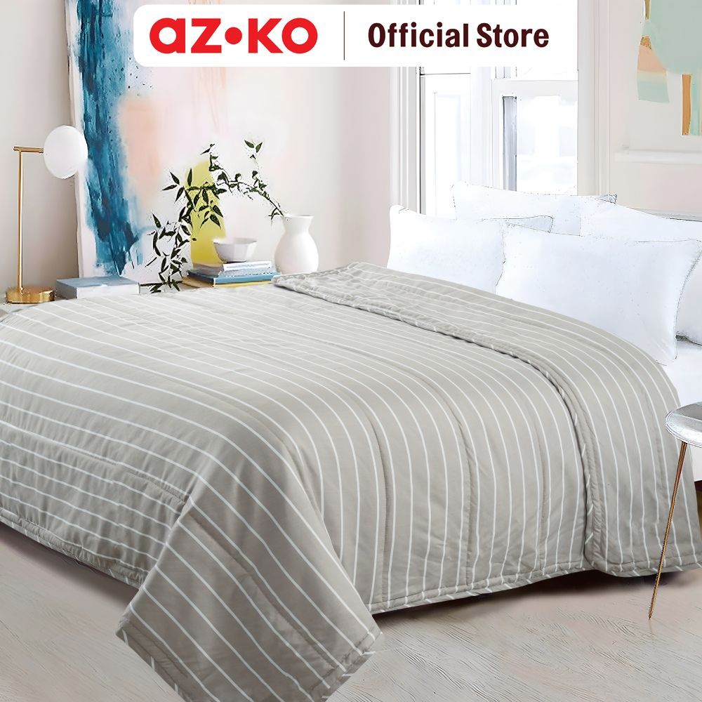 AZKO Sleeplite 150X200 cm Selimut Microfiber Cloudy Stripe - Abu-Abu Blanket Selimut Tidur Quilt Sel