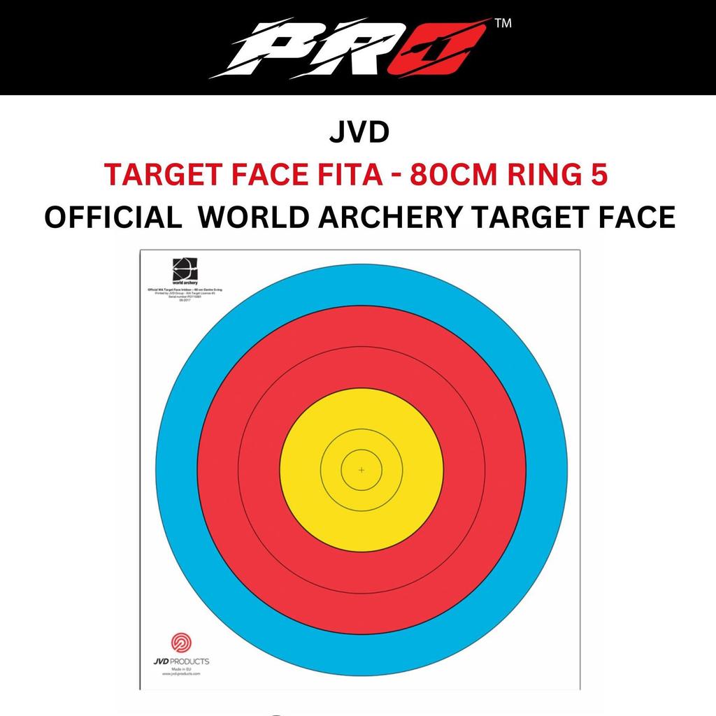 TARGET FACE TF 80 CM 5 RING JVD WORLD ARCHERY OFFICIAL | 80CM R5 KERTAS TARGET PANAHAN | KERTAS SASA