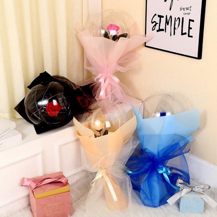 RSM Bucket Balon Bunga PVC Bucket Balon Lampu-Lampu - Merah