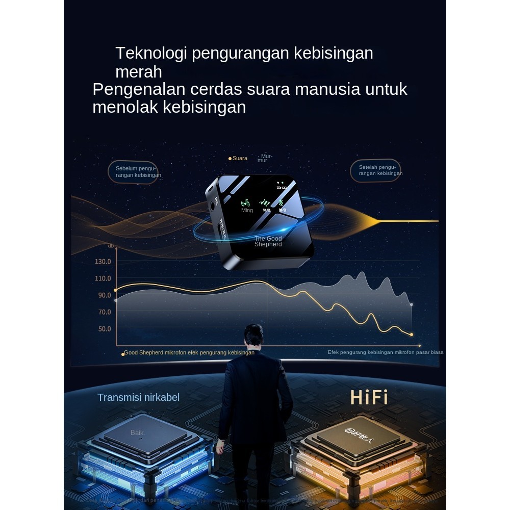 Mikrofon nirkabel klip-on mikrofon Douyin jangkar kartu suara siaran langsung peralatan rekaman khus