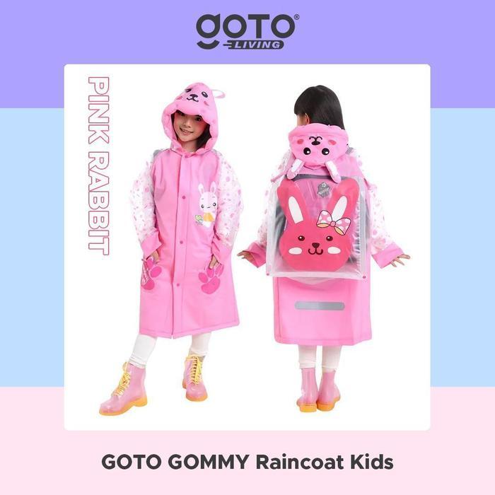 6h72x5cjbk Goto [COD] Gommy Raincoat Jas Hujan Anak Ransel Motif Perempuan Laki Laki - PINK RABBIT, 