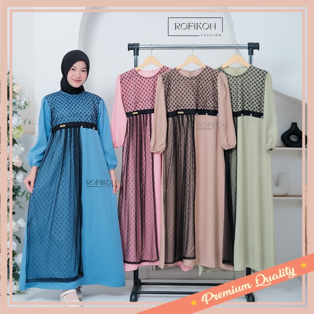 Fashion Pakaian Anak Kekinian Keren Modis / Gamis Anak Perempuan Set Rompi Brukat Anak / Baju Gamis 